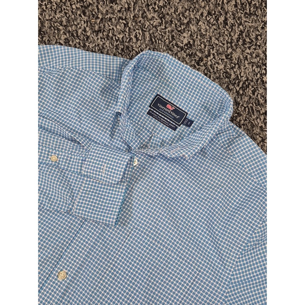 Vineyard Vines Performance Button Down Plaid Classic Fit Murray Shirt‎ Small